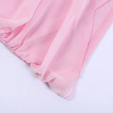 Solid color sexy long ribbon Mini dress ladies summer strapless sheath dress Sisterly temperament party dress short skirt
