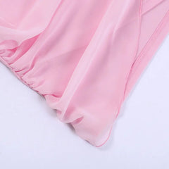 Solid color sexy long ribbon Mini dress ladies summer strapless sheath dress Sisterly temperament party dress short skirt