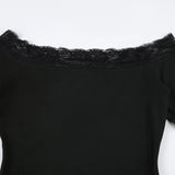 Elegant Lace Patched Off Shoulder Dress