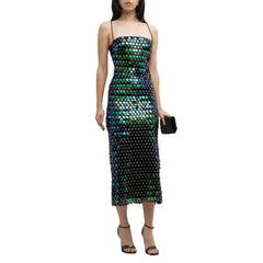Luxury Spaghetti Strap Sleeveless Sling Cocktail Dress Women Sequins Skinny Dresses Summer Backless Party Club Dress Streetwear