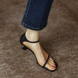 Women's Sandals  Sexy Square Head Strap High Heels Basic Shoes Casual Party Pumps Female Fashion Summer