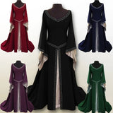 Pbong  Christmas Theme Embroidered Slim Fit Long Sleeve round Neck Dress Knee Length Women's Dress Full Sleeve Regular Type Empire Wais
