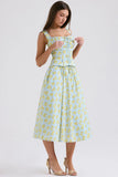 Summer Floral Print 2 Piece Dress Set Casual Elegant and Beautiful Women Dresss Midi Party Holiday Dress Sets