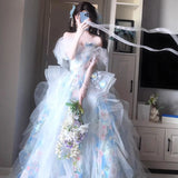 New One Shoulder Light Evening Dress with High Grade Sensation, Forest Student Adult Ceremony, Birthday Party, Princess Dress