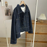 Vintage Jeans Jacket for Women Crop Tops 2025 Ropa Mujer Streetwear Fashion Loose Outwear Pockets Casual Korean Y2k Coat 27p746