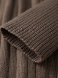 Pbong  Women Autumn Knitted Tops Solid Color Long Sleeve Button Square Neck Tunic Sweaters Blouse