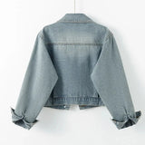New 2025 Spring Autumn High Quality Design Sense Women’s Cowboy Jacket Casual Elegant Fashion Ladies Short Denim Overcoat