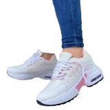 Pbong  Women's Shoes Spring and Autumn New Mesh Breathable Casual Shoes Outdoor Lightweight Non-slip Wedge Heel Thick-soled Sneakers