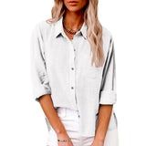 100% Cotton Linen Long Sleeve Shirts Women Clothing Y2k Tops Vintage Fashion Clothes Tshirt Elegant Casual Tees Streetwear