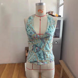 Y2K Women's Sequined Bead Top Bohemian Backless Beach Top Sexy Party Nightclub Camisole Vest Pornhub Crop Top