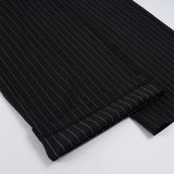 Pbong  Commuter Style Low Waist Striped Contrast  Color Suit Pants Women's Casual Straight Leg Loose Button-Fly Bottoms Fashion New