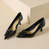 Pbong  Moccasins Formal Solid Color Shoes for Women With Heel Casual Vacation Shoe Young Beau Today Popular Trend 39 Woman Pumps