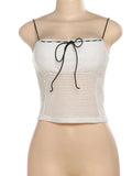 Sexy Knitted Bandage Camisole Women Summer Trend  Backless Tank Top Vacation Beach Party Style Fashion Classic Outfits