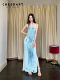 Hollow Out Vintage Bodycon Long Dress For Woman Summer 2025 Sleeveless Tunics Modest Evening Party Ladies Midi Dress
