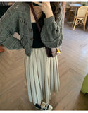 Long Sleeve Pointelle Knit Top Women Sweater Cardigan Sheer Button-up Sweater Jacket blusas para mujer Vacation Boho Outfit