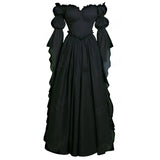 Pbong  Medieval Court Dress, Women's Retro Dress, European and American Stage Performance Long Dress, Cosplay Full Set