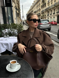 Double Breasted Long Sleeved Lapel Women's Woolen Coats Casual Solid Color Pocket Short Jacket Lady Commuting Autumn Streetwears