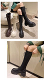 Boots Round Toe Sexy Thigh High Heels High Sexy Boots-Women Shoes Zipper Winter Footwear Mid Calf Med Over-the-Knee Lolita