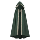 Pbong  Halloween Retro Pastoral Ribbon Edge Hooded Cloak Medieval Renaissance Lace Cloak Anime Costume Carnival Party Cosplay Jacket