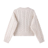Fair Isle Cardigan for Women Comfy Cable Knit Button-up Sweater Jacket Cozy Knitwear Teen-girl Fall Winter Vintage Outfit