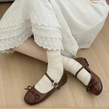 Spring Women Mary Jane Shoes Fashion Square Toe Ladies Comfort Soft Sole Flats Women's Comfort Ballerinas Shoes
