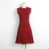 A-line Metal Butto Elegant Short Dress 2025 Knitting Chic Casual New Summer Dress O Neck Sleeveless Chic Summer Dress Vestidos