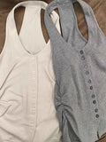 Pbong  Korean Vest Women's Clothing Single-breasted Slim Fit Tees Folds Sleeveless Square Collar Camis Backless Chic Sexy Summer Tanks