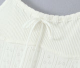 Eyelets Knit Tight Long Dress White Solid Color Women Dress For Summer Spring Square Collar Sleeveless Sexy Beach Party Dresses