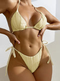 Halter String Two Piece Triangle Bikini Swimsuit Women Sexy Swimwear Female Bather Bathing Swimming Swim Suit Beachwear