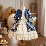 Children's Rococo Baroque Historical Period Dress Girls 18th Century Victorian Flower Dress Kids Drama Costume