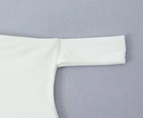 Slanted Collar Off Shoulders Top And Short Skirt Sets 2025 New White Vacation Women Outfits Cotton Blend Slim Sexy Summer Suit