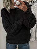 Knit Sweater Woman Slouchy Knitwear Long Sleeve Crew Neck Pullovers Plain Jumper Female Autumn Winter Daily Outfit