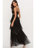 Prom Dresses For Women Cascading Ruffles Designer Slim Sexy Sling Long Dress Fashion Summer Mesh Party Puffy Dresses