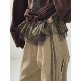 Korean Style Leopard Print Mini Skirts Women Y2k Fashion Lace Up Short Skirt Elegant Sweet Streetwear Cute Ruffle Skirt