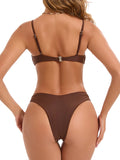 Sexy Bikini Women Ring Link Swimwear Female High Cut Swimsuit Solid Bathers Swimming Bathing Swim Suit Summer Beachwear