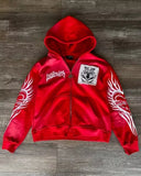 Pbong  American New Skull Embroidery Super Leopard Hooded Sweater Women Y2K Gothic Hip Hop Popular Casual Joker Sweatshirt