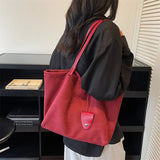 Pbong  Women Flannel Large Capacity Shoulder Bag Winter Retro Soft Tote Bag Luxury Designer New Trend Female Handbags