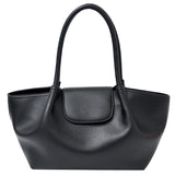 Pbong  Fashion PU Chic Tote Handbag Retro Solid Color Underarm Pouch Commute Daily Shoulder Bag Large Capacity Top-Handle Bags