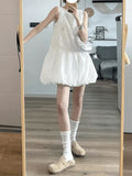 Fashion New Casual Vest Dress for Women Back to School Clothes Korean Style Solid Sleeveless Vintage Vestidos Female Mujers