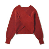 Pbong  New Autumn Winter Knitted Cropped Sweater Y2K Tops Women Long Sleeve Pullovers Sweater Legular Fashion Sweater Pull