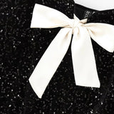 Pbong  Elegant temperament Sexy Backless Bow Sling Dresses for Summer Women's Dress New Skinny Loose Waist glitter Mini Dress Woman