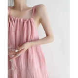 Pbong  Women's Dopaamine Gradient Color Blouse Summer Slimming Maxi Dress Sleeveless Beach Style A-Line Skirt Cleanfit Loose Waist