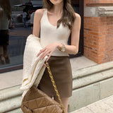 Women's Knitted Shrug Cardigan with Vest Cami Top One button front Crop Bolero Tops Teen-girl Autumn Winter Y2K 90s Outfit