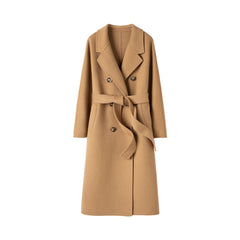 Autumn and Winter New Cashmere Coat Women's Classic Double-breasted Women's Thickened Double-sided Wool Long Coat  MM