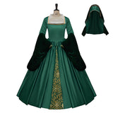 Pbong  Tudor-style green ball gown (Halloween)