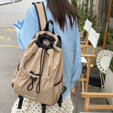 Women's Large Capacity Nylon Drawstring Backpack Casual Trendy Travel School Book Bag Soft New Trend Fashion Back Packs