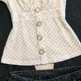 Pbong  Y2k Clothes T Shirt For Women Puff Sleeve Polka Dot Spring Summer Short Tees Korean Fashion Versatile Ropa De Mujer