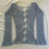 vintage Harajuku aesthetic women's pullover sweater autumn and winter versatile Punk fashion casual streetwear Slim thin sweater