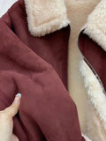 Faux Lamb Suede Jacket Women Winter Warm Long Sleeve Vintage Cotton Coat Korean Casual Lady Thick Long Sleeve Retro Tops