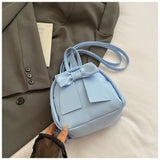 Pbong  Cute Simple Butterfly Knot Small Backpack Versatile Fashionable Stylish Summer Street Trend PU Material Bucket Bag